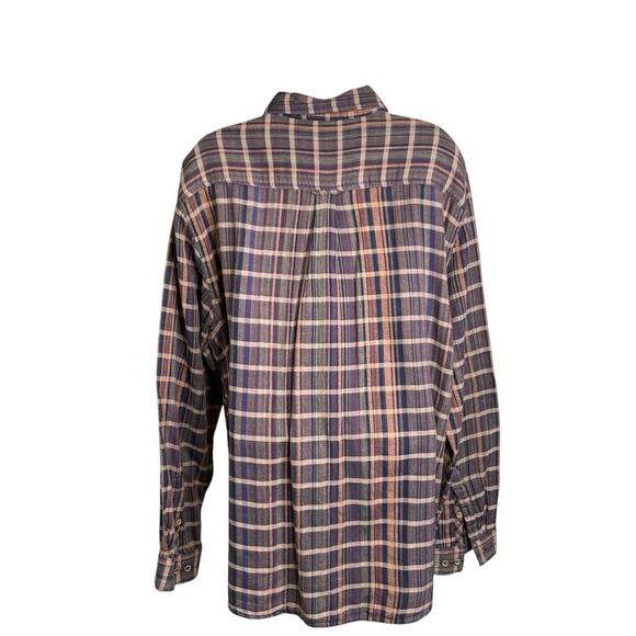 Carbon 2 Cobalt Men's Brown Plaid‎ Button Up Shirt Size L Classic Casual Rustic - Picture 2 of 14